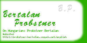 bertalan probstner business card